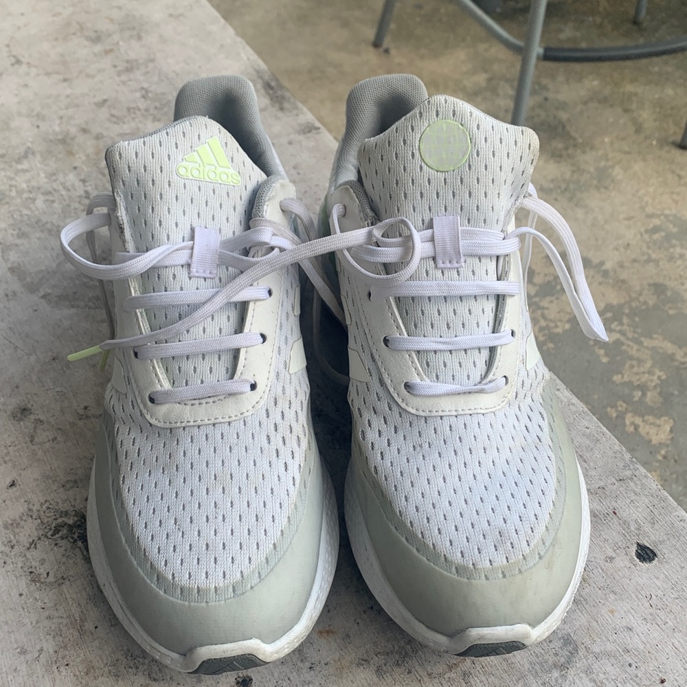 Adidas Light Gray and White Running Shoes - Picture 1 of 5